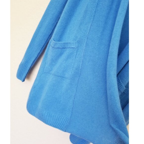Lilly Pulitzer 100% Cashmere Open Front Longline Pockets Cardigan Blue XS $278 - Picture 12 of 15